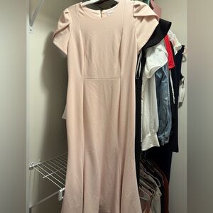 Calvin Klein Soft Pink Midi Flare Dress